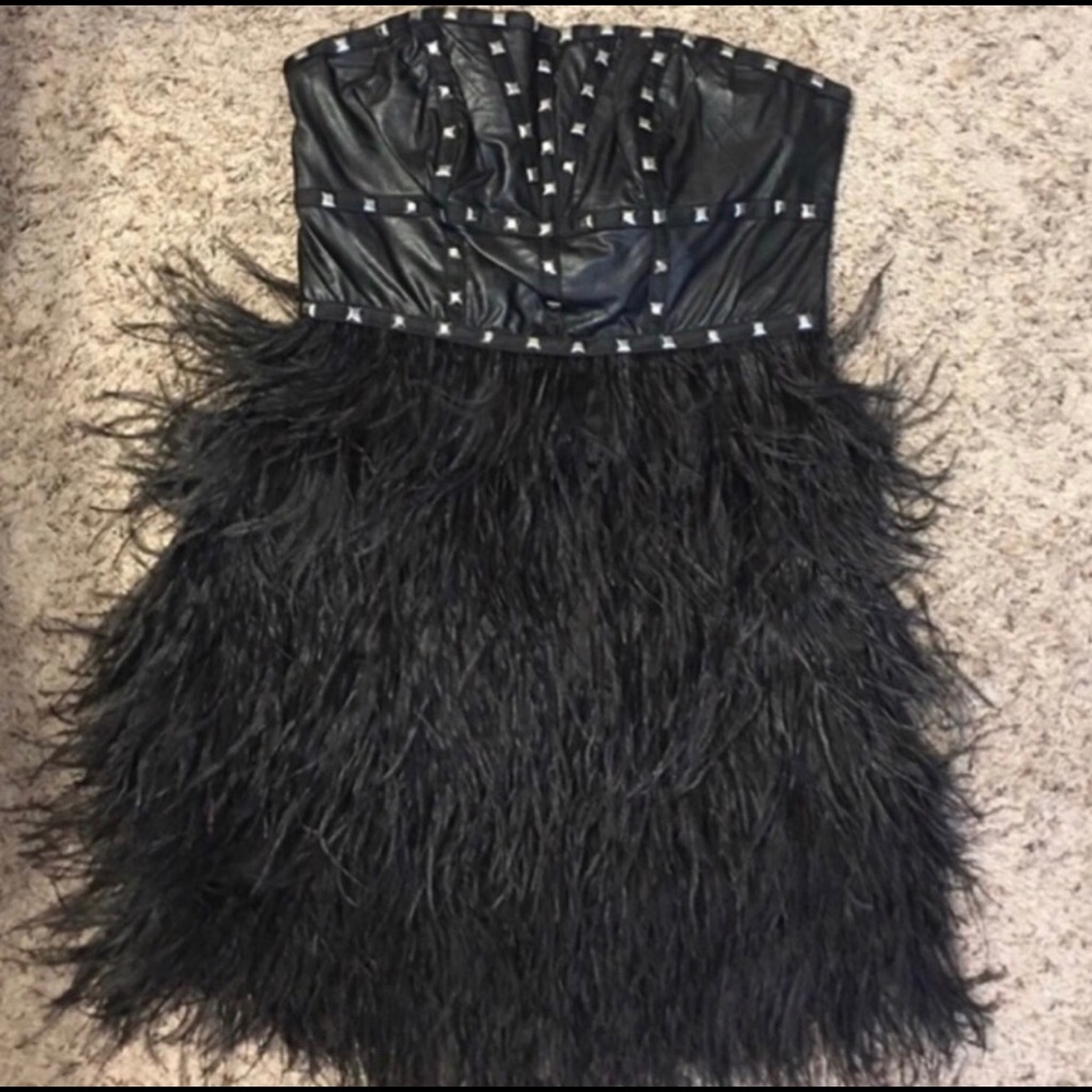 Bebe feather dress